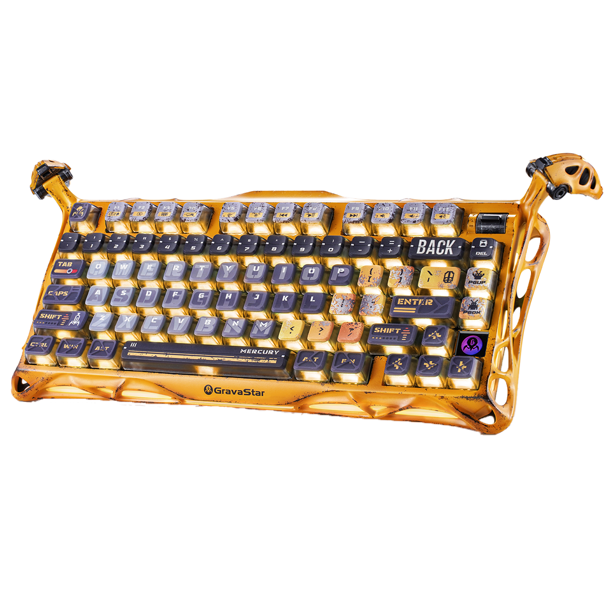 TECLADO MECANICO GRAVASTAR MERCURY K1 PRO RGB DONGLE 2.4 BT US (SW-GS X KAILH) WORN YELLOW4