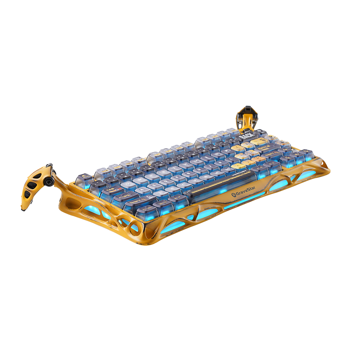 TECLADO MECANICO GRAVASTAR MERCURY K1 PRO RGB DONGLE 2.4 BT US (SW-GS X KAILH) WORN YELLOW5