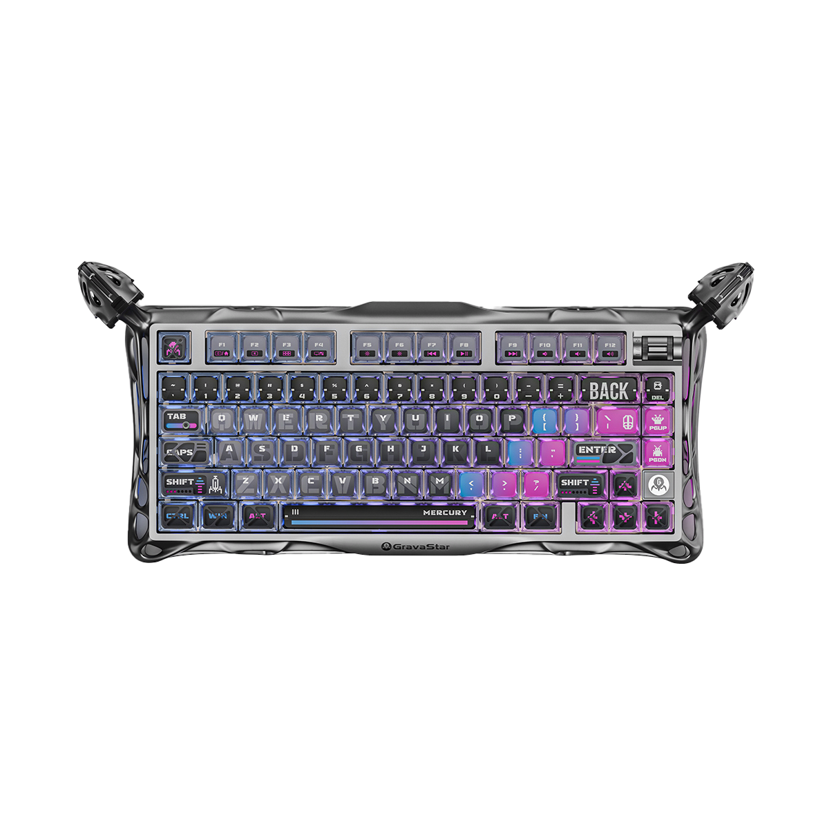 TECLADO MECANICO GRAVASTAR MERCURY K1 PRO RGB DONGLE 2.4 BT US CYBERPUNK EDICIÓN ESPECIAL 0