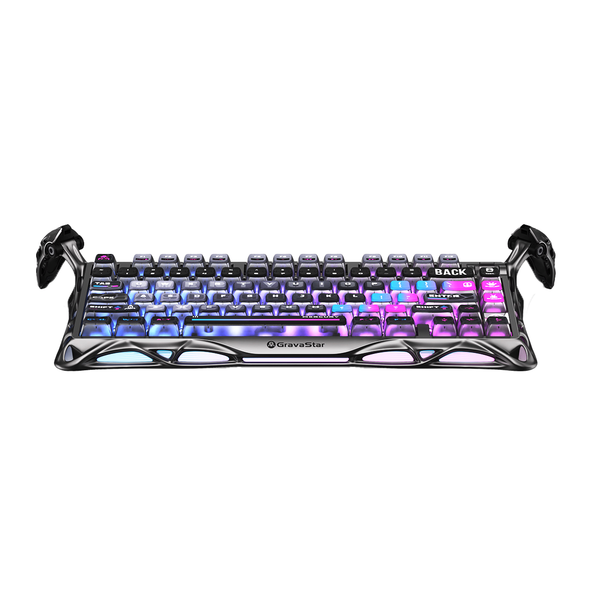 TECLADO MECANICO GRAVASTAR MERCURY K1 PRO RGB DONGLE 2.4 BT US CYBERPUNK EDICIÓN ESPECIAL2