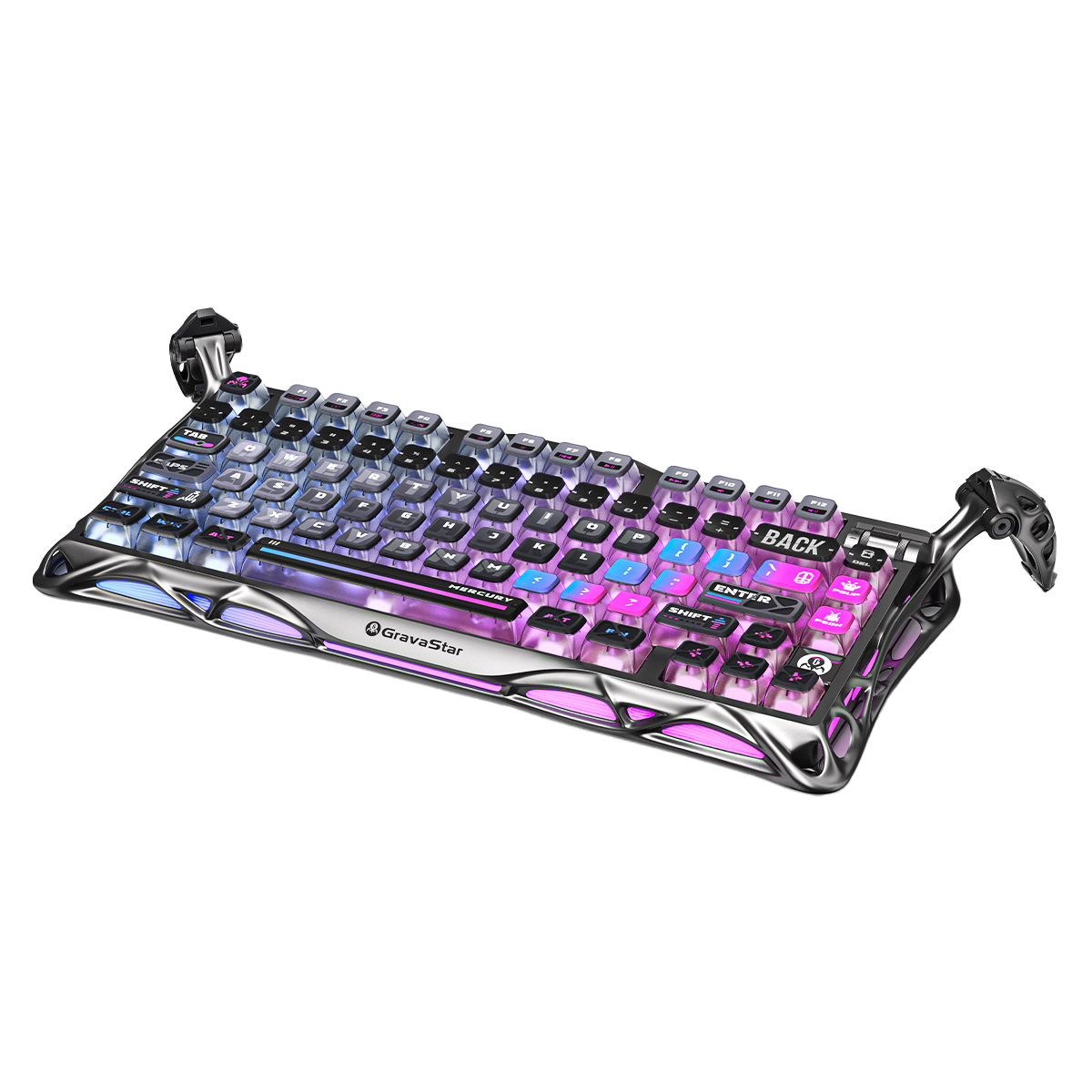 TECLADO MECANICO GRAVASTAR MERCURY K1 PRO RGB DONGLE 2.4 BT US CYBERPUNK EDICIÓN ESPECIAL3
