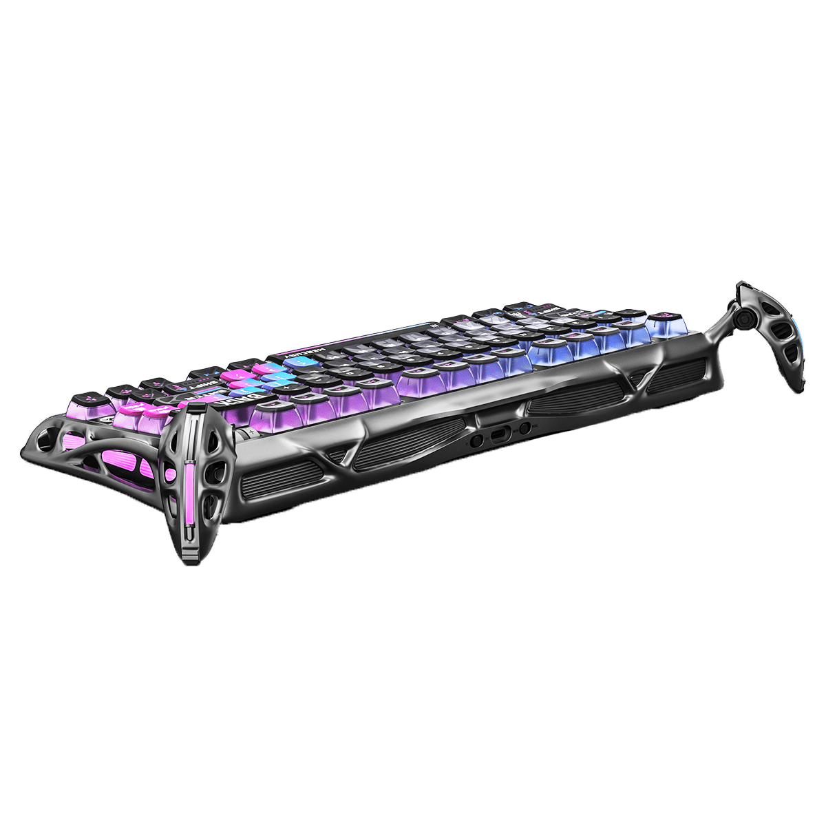 TECLADO MECANICO GRAVASTAR MERCURY K1 PRO RGB DONGLE 2.4 BT US CYBERPUNK EDICIÓN ESPECIAL4