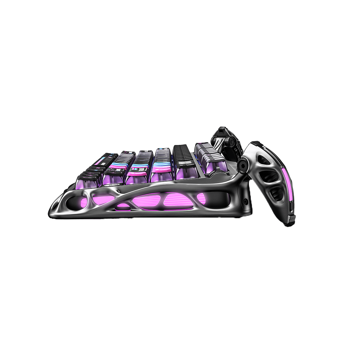 TECLADO MECANICO GRAVASTAR MERCURY K1 PRO RGB DONGLE 2.4 BT US CYBERPUNK EDICIÓN ESPECIAL6