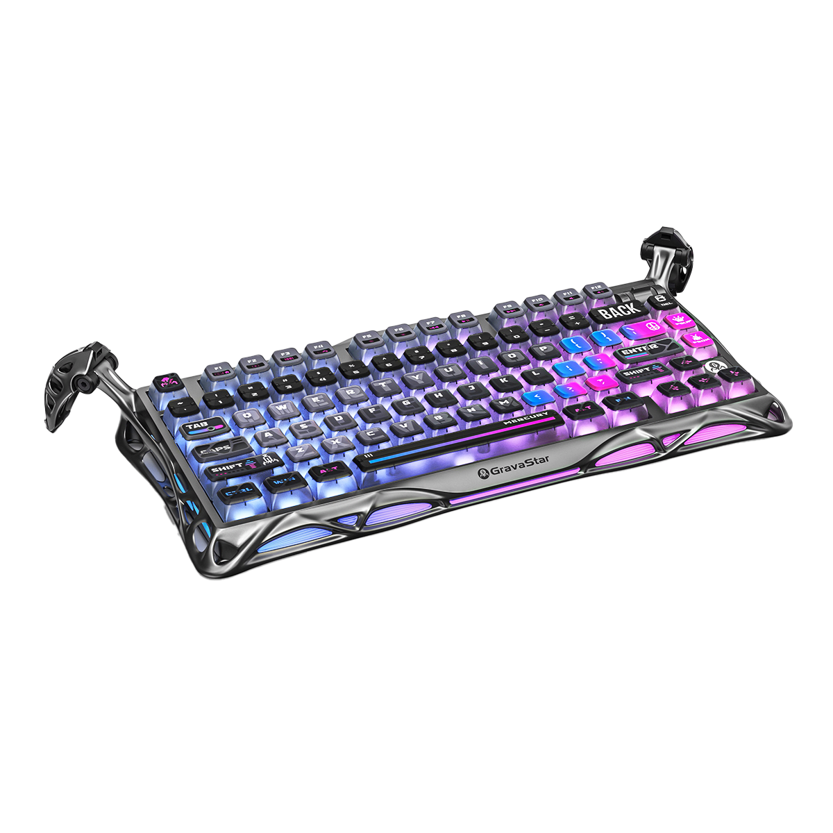 TECLADO MECANICO GRAVASTAR MERCURY K1 PRO RGB DONGLE 2.4 BT US CYBERPUNK EDICIÓN ESPECIAL9