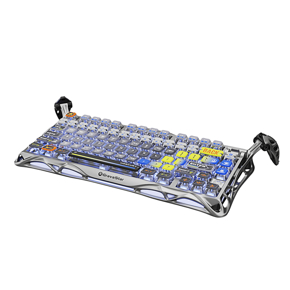 TECLADO MECANICO GRAVASTAR MERCURY K1 PRO RGB DONGLE 2.4 BT US INTERSTELLAR SILVER5