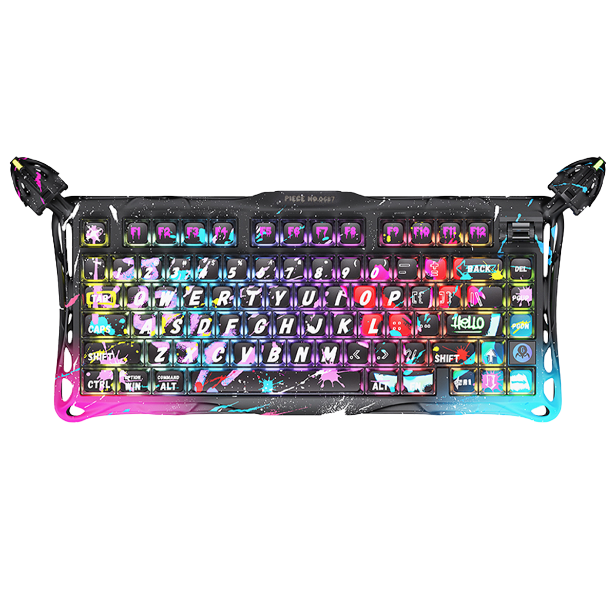 TECLADO MAGNETICO GRAVASTAR MERCURY V75 PRO HE (SW-HF MAGNETIC) Cableado Ingles NEON GRAFFITI 0