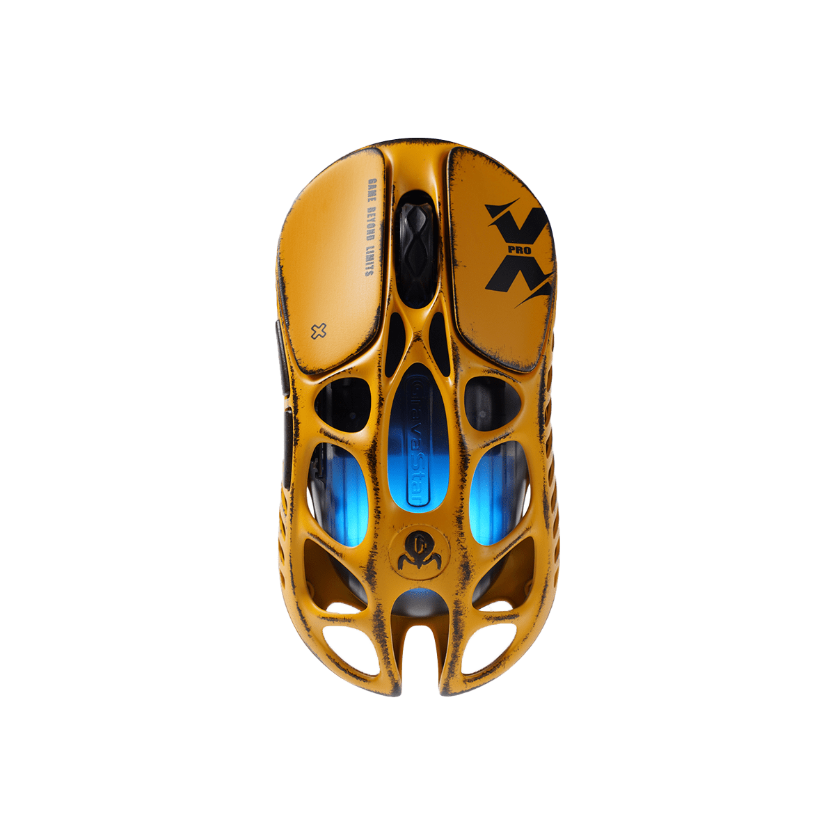 MOUSE GRAVASTAR MERCURY X PRO INALAMBRICO BT 8KHz 32KDPI BATTLE WORN YELLOW EDICIÓN ESPECIAL 0