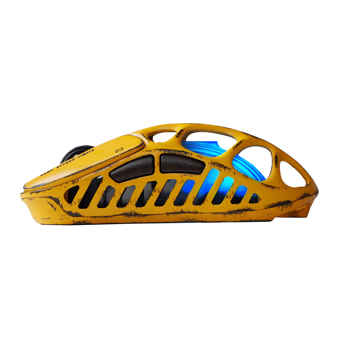 MOUSE GRAVASTAR MERCURY X PRO INALAMBRICO BT 8KHz 32KDPI BATTLE WORN YELLOW EDICIÓN ESPECIAL4