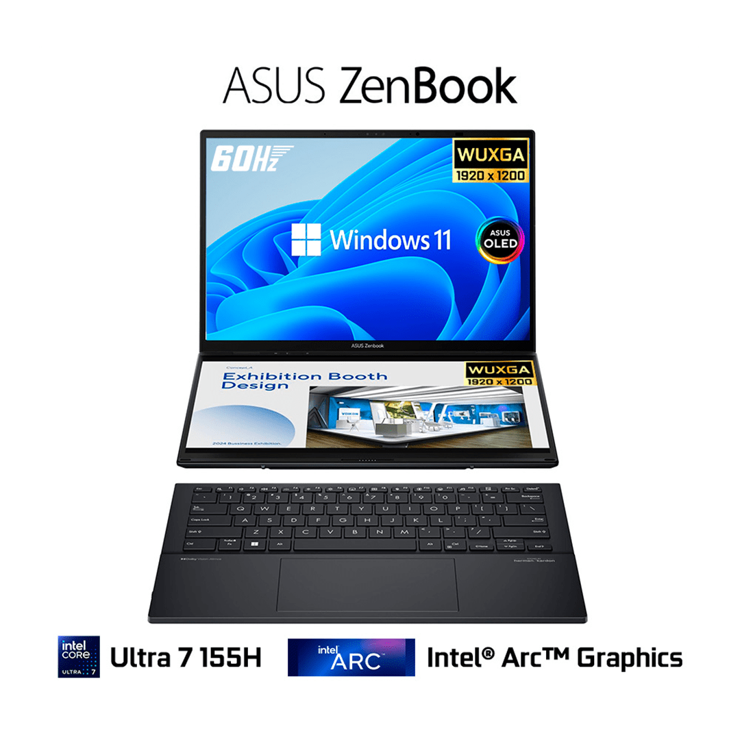 LAPTOP ASUS ZENBOOK DUO UX8406MA-DS76T | ULTRA 7 155H | 16GB RAM | 1TB SSD | DUAL 14