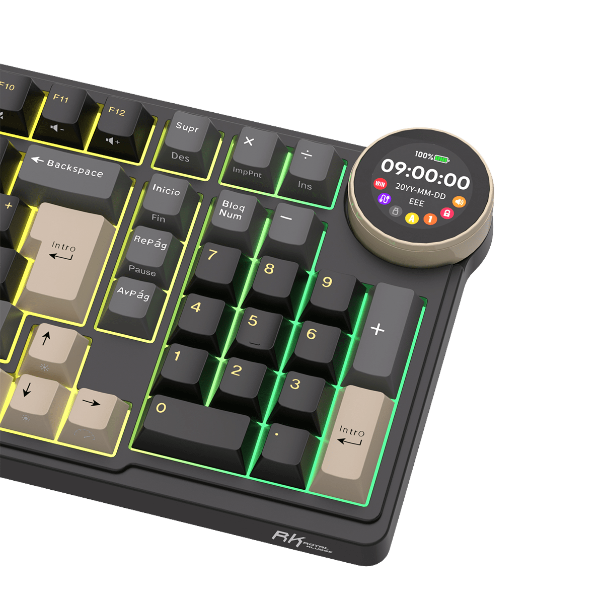 TECLADO MECANICO ROYAL KLUDGE RK-N99 INALAMBRICO 2.4 BT SP (SW-CREAMY) PHANTOM5