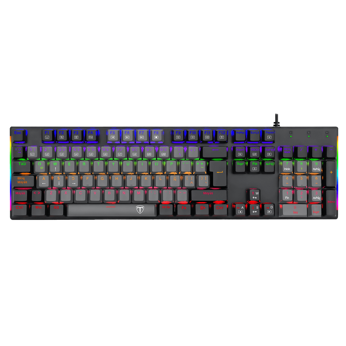 TECLADO MECANICO T-DAGGER NAXOS RAINBOW (SW-ROJO) NEGRO2