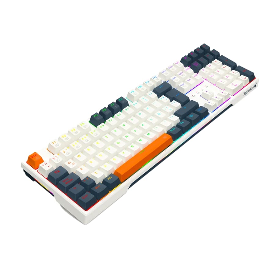 TECLADO MECANICO REDRAGON TRUNDLE K668WBO-RGB SP BLANCO-NEGRO-ROJO4