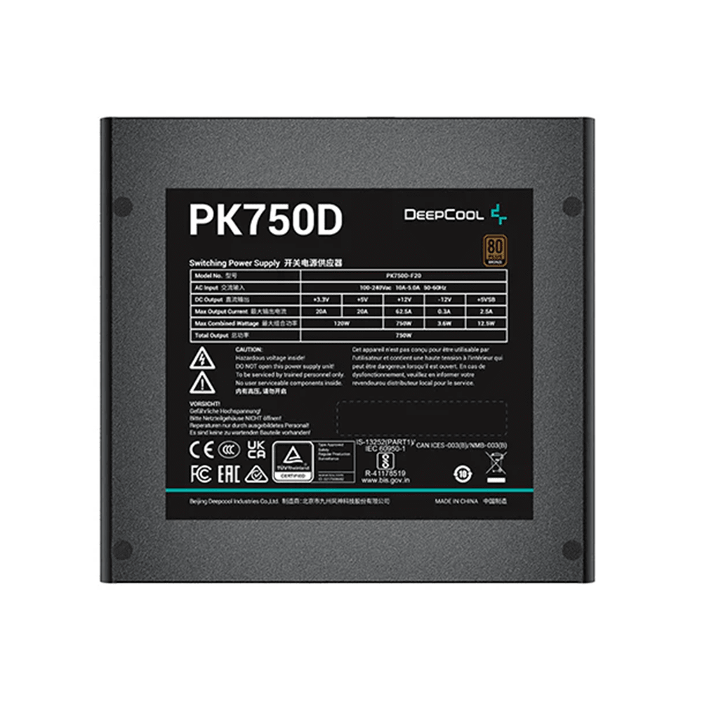 FUENTE DE PODER DEEPCOOL PK750D 750W 80 PLUS BRONZE3