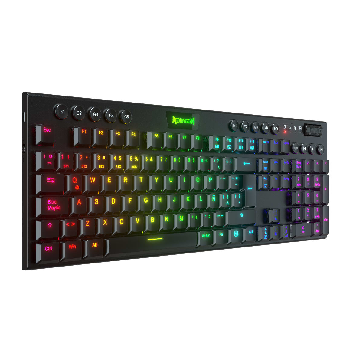 TECLADO MECANICO REDRAGON HORUS FS INALAMBRICO K618 (SW-AZUL) NEGRO2