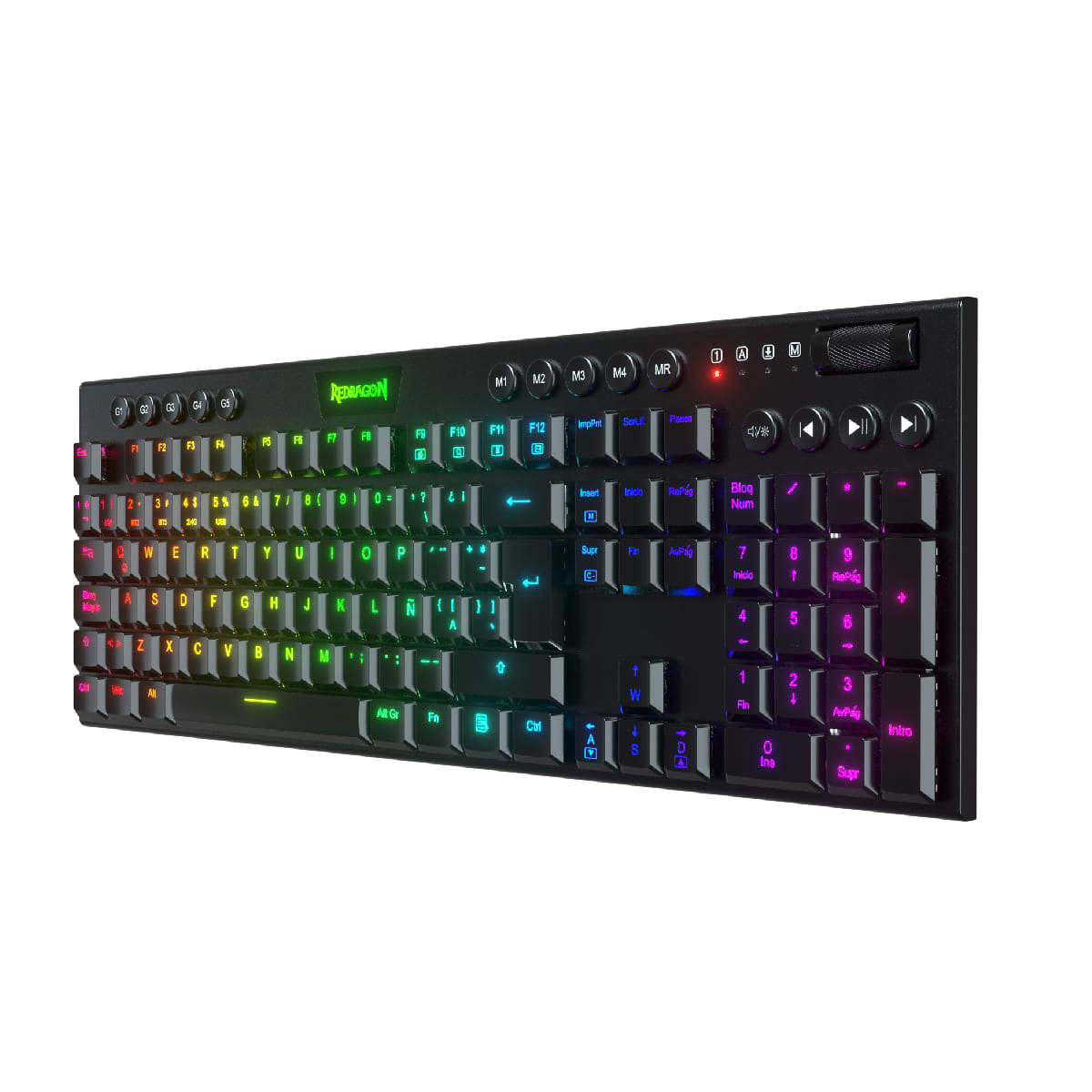 TECLADO MECANICO REDRAGON HORUS FS INALAMBRICO K618 (SW-AZUL) NEGRO3