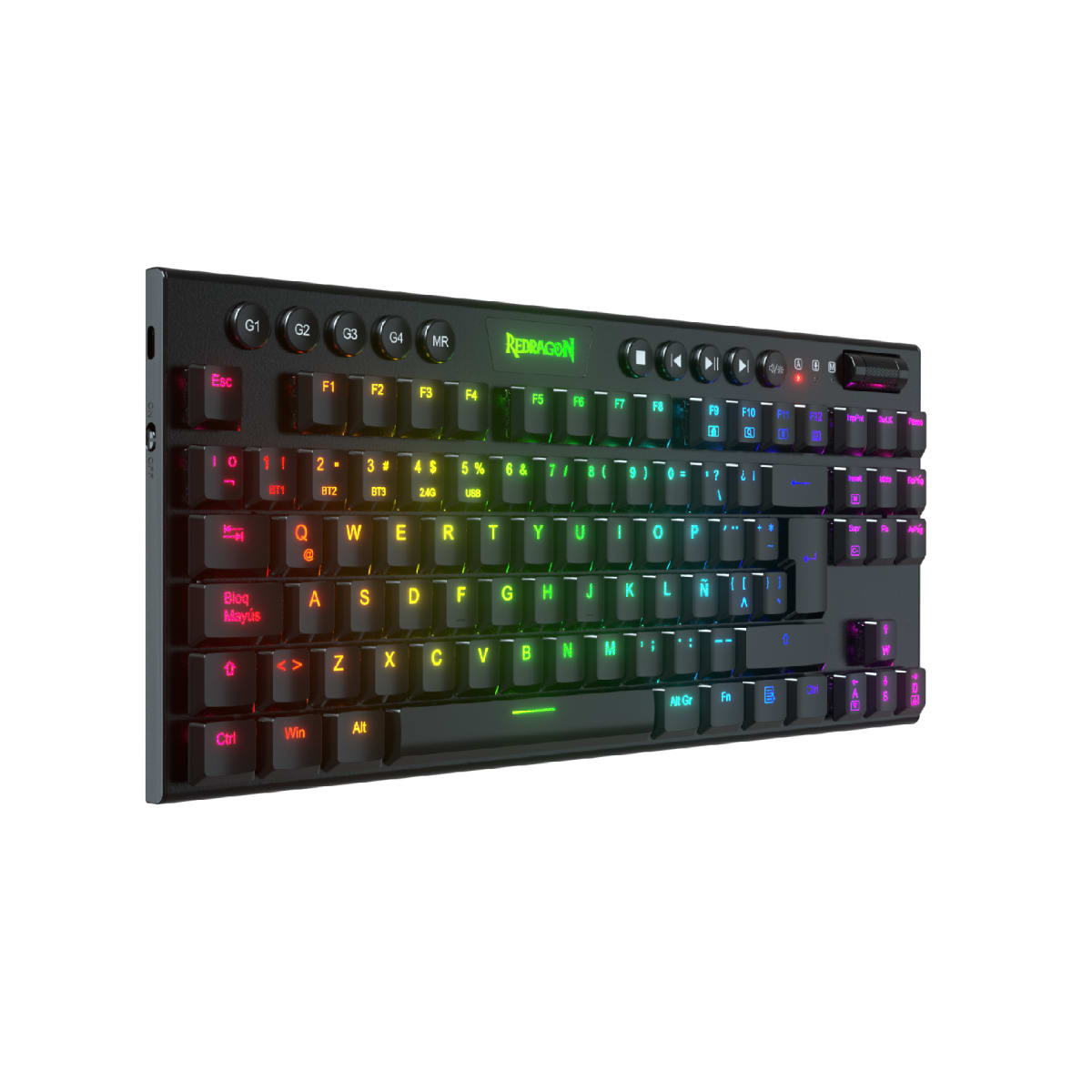 TECLADO MECANICO REDRAGON HORUS TKL INALAMBRICO K621 (SW-ROJO) NEGRO3