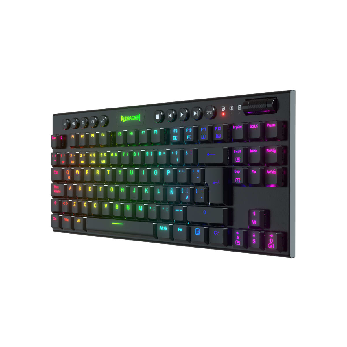 TECLADO MECANICO REDRAGON HORUS TKL INALAMBRICO K621 (SW-ROJO) NEGRO4