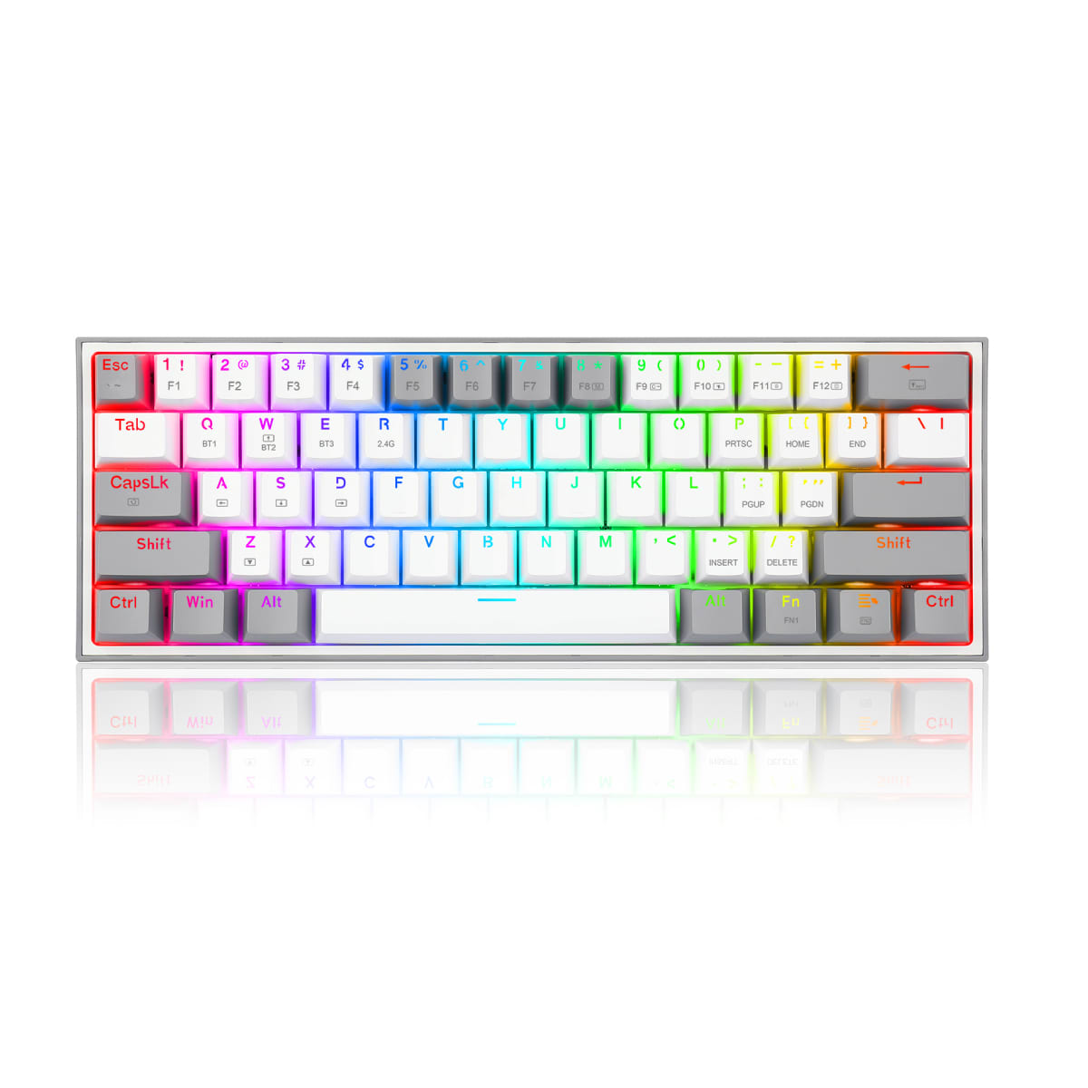TECLADO MECANICO REDRAGON FIZZ PRO RGB INALAMBRICO BT (SW-ROJO) WHITE GREY 0