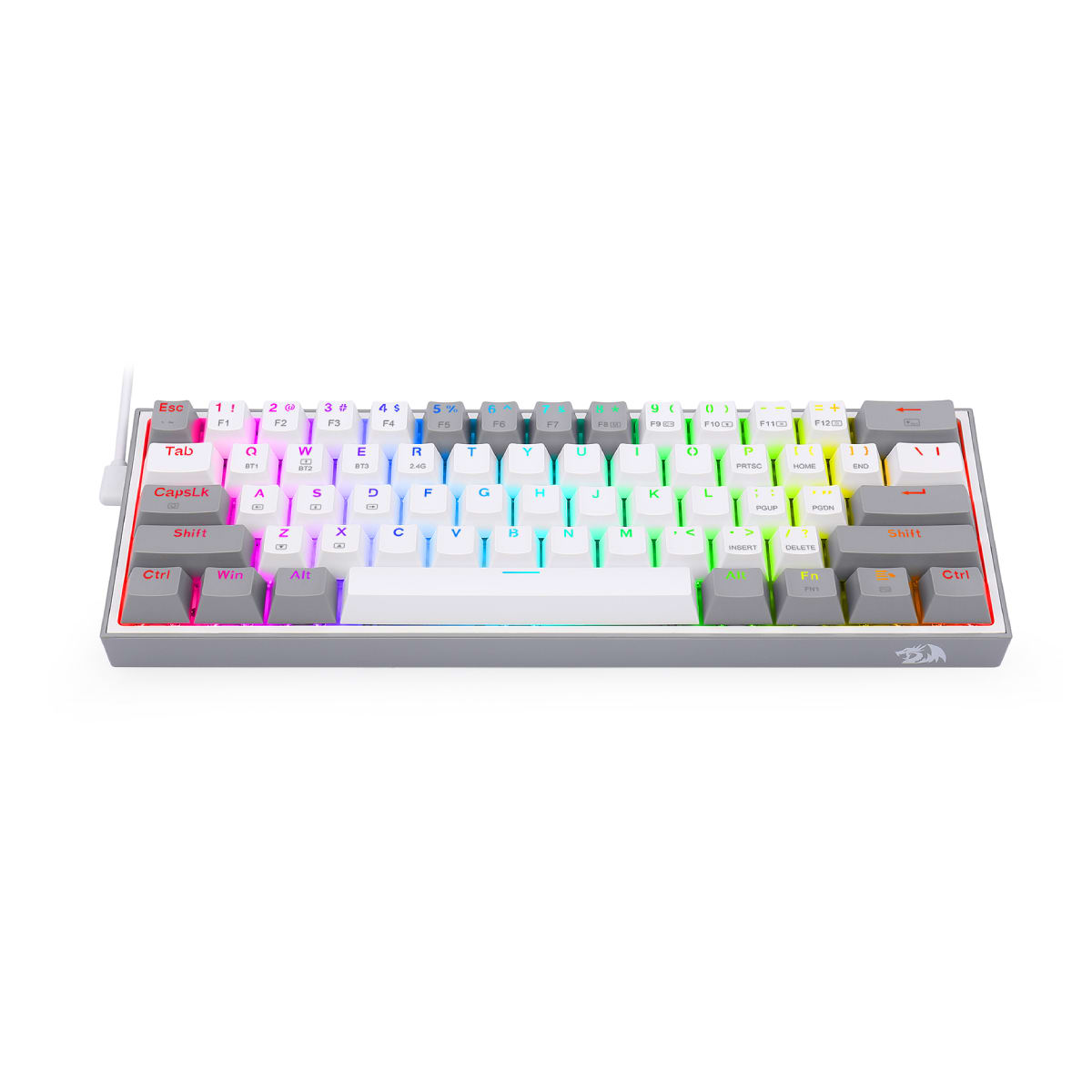 TECLADO MECANICO REDRAGON FIZZ PRO RGB INALAMBRICO BT (SW-ROJO) WHITE GREY2