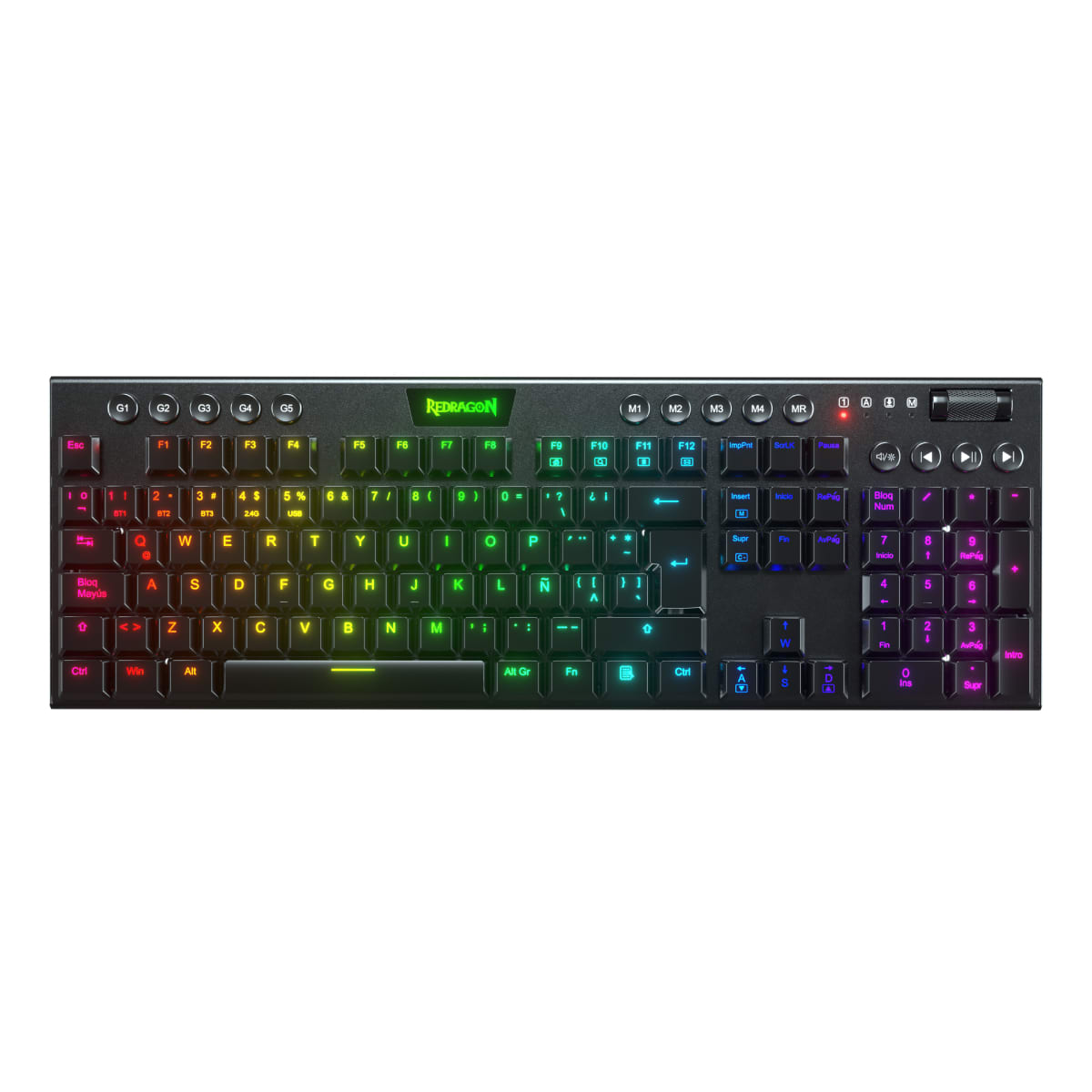 TECLADO MECANICO REDRAGON HORUS FS INALAMBRICO K618 (SW-AZUL) NEGRO 0