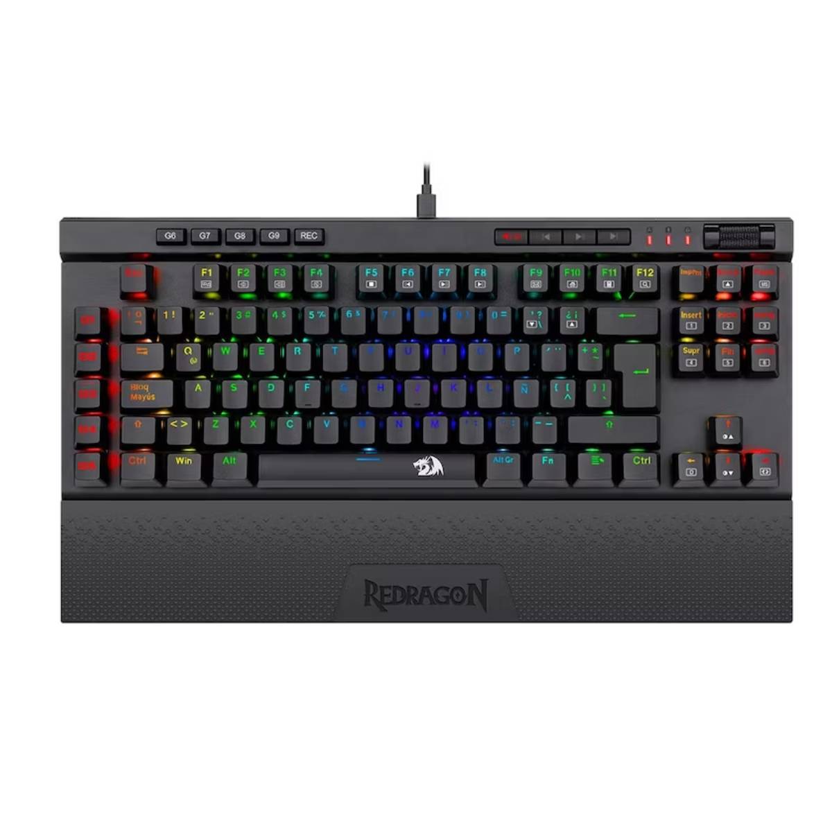 TECLADO OPTO-MECANICO REDRAGON MAGIC-WAND PRO K587RGB-PRO-SP (SW-ROJO) NEGRO 0