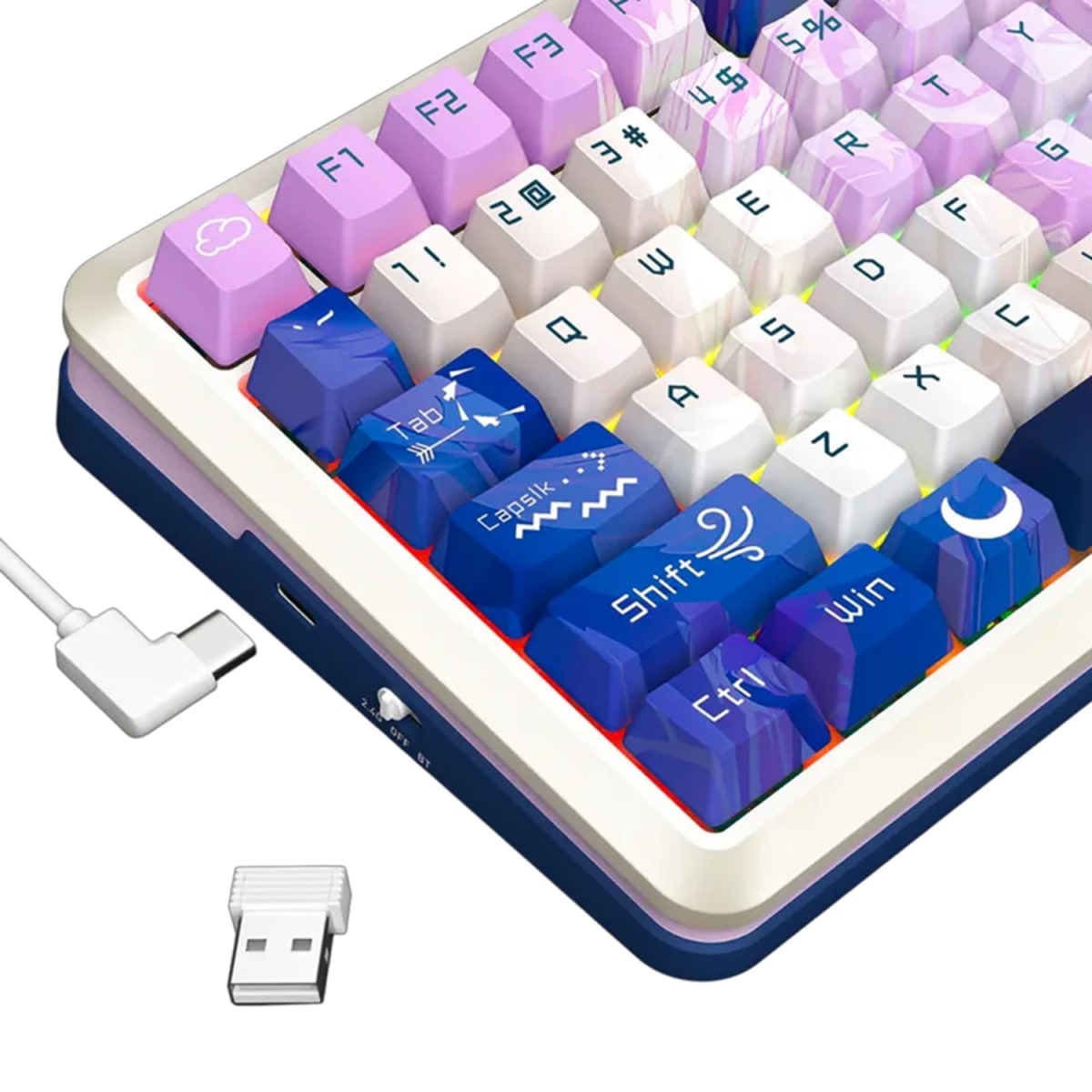 TECLADO MECANICO REDRAGON FLEKACT PRO RGB INALAMBRICO BT US (SW-LEOPARD) ANIME2