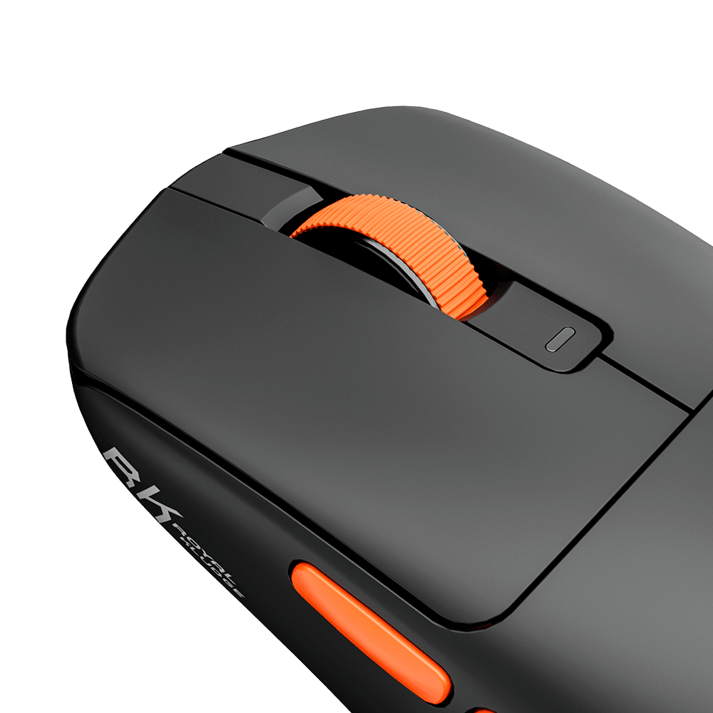 MOUSE ROYAL KLUDGE M30 INALAMBRICO 2.4 BT 24KDPI-BLACK ORANGE3