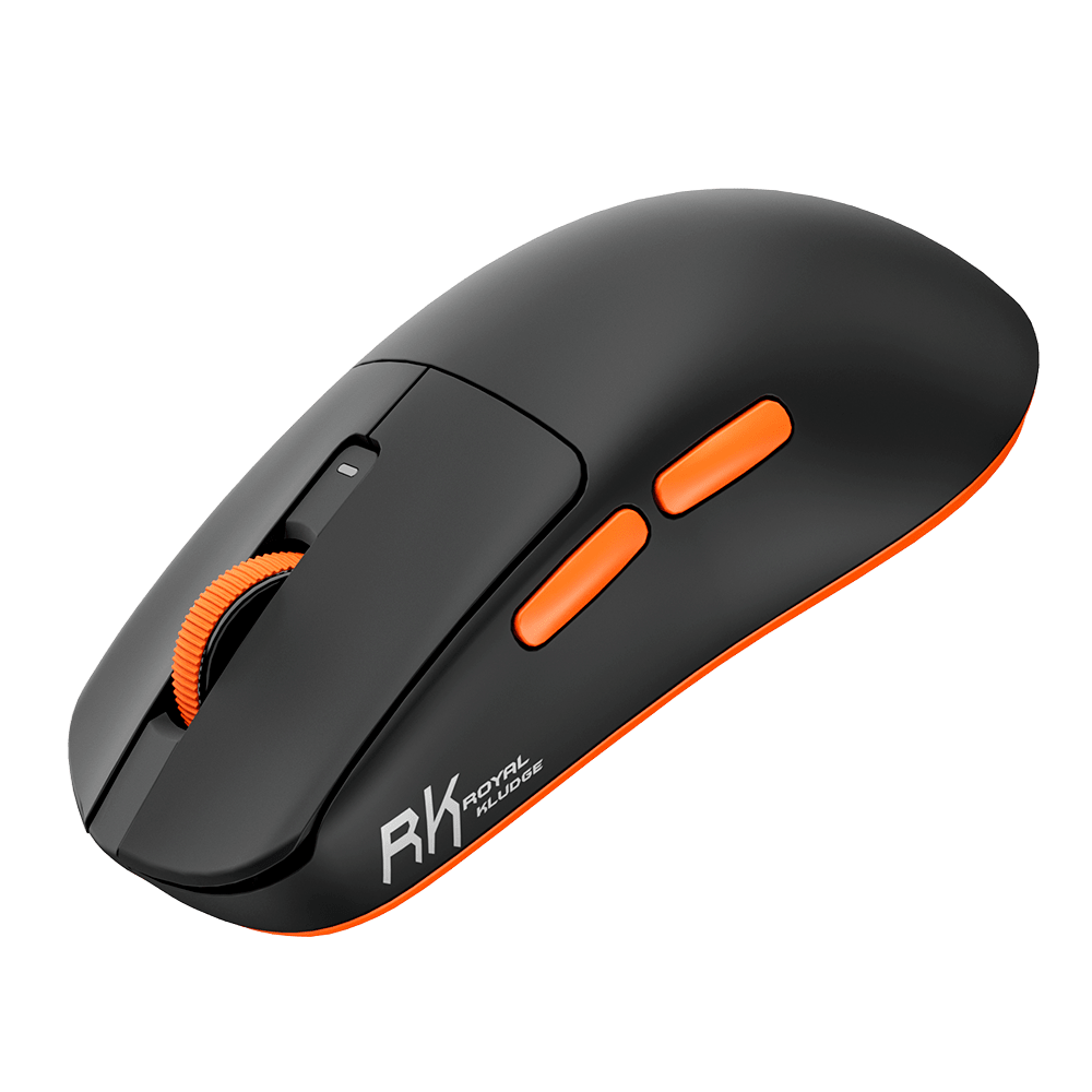 MOUSE ROYAL KLUDGE M30 INALAMBRICO 2.4 BT 24KDPI-BLACK ORANGE6