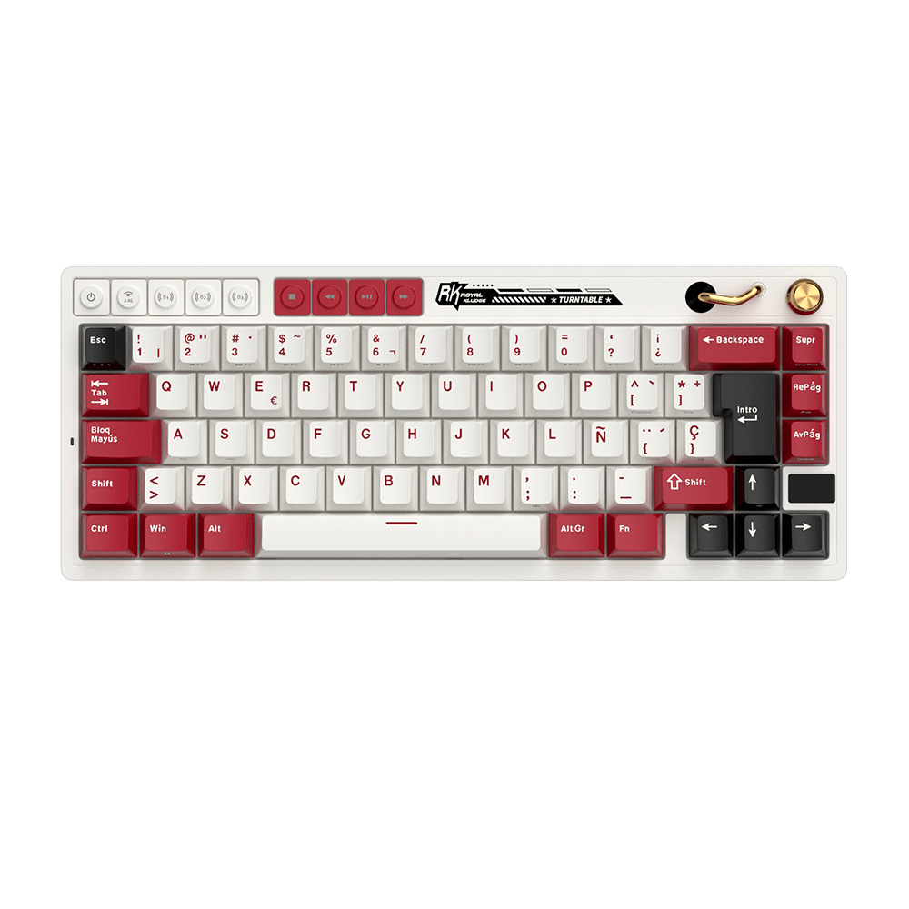 TECLADO MECANICO ROYAL KLUDGE RK-M65 INALAMBRICO 2.4 BT (SW-CREAMY)-FAMICOM2