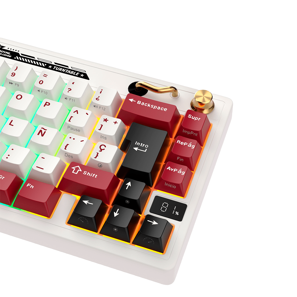 TECLADO MECANICO ROYAL KLUDGE RK-M65 INALAMBRICO 2.4 BT (SW-CREAMY)-FAMICOM5