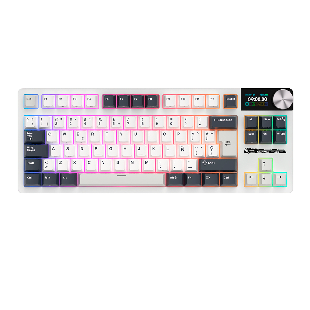 TECLADO MECANICO ROYAL KLUDGE RK-S85 INALAMBRICO 2.4 BT (SW-CLOUD)-WHITE NIGHT 1
