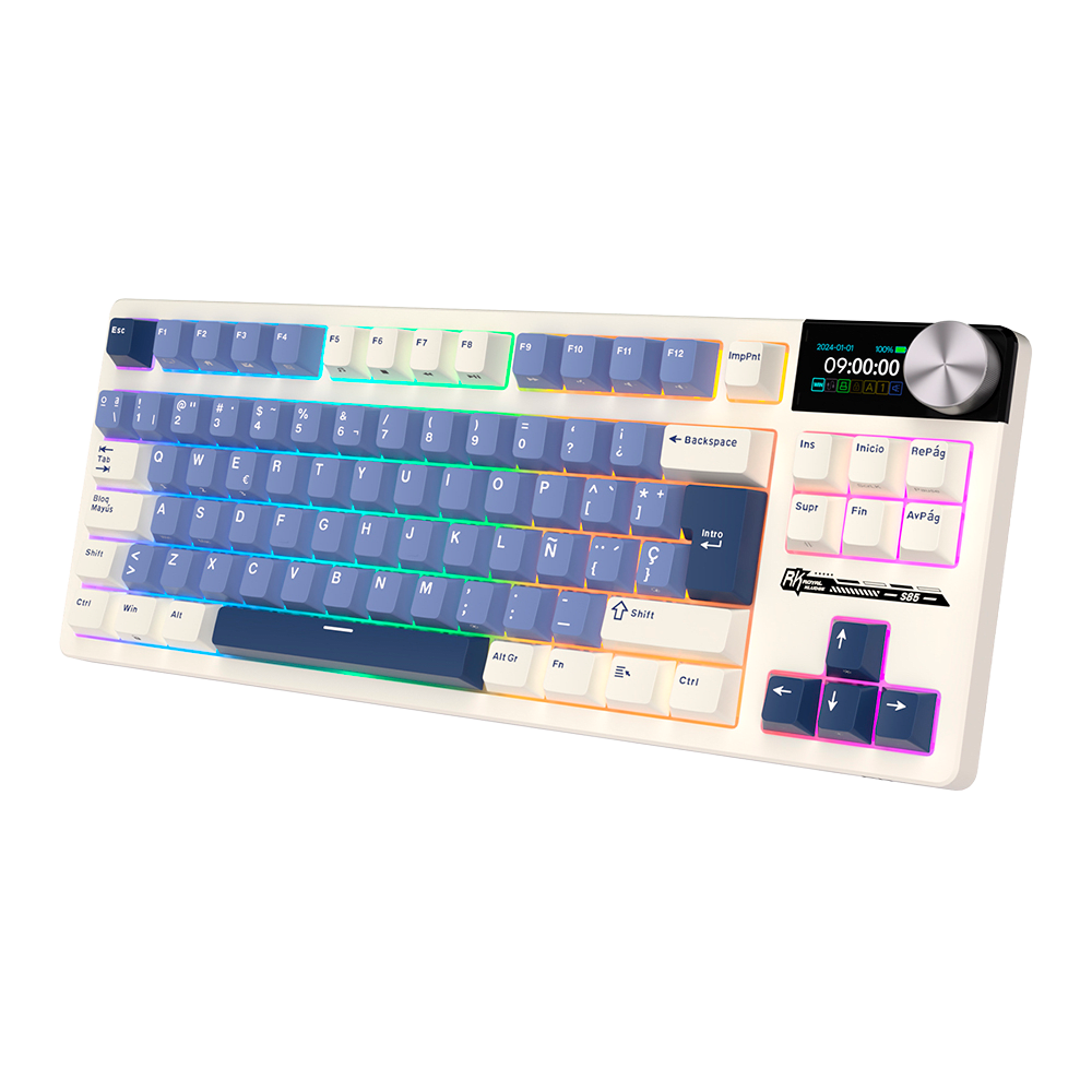 TECLADO MECANICO ROYAL KLUDGE RK-S85 INALAMBRICO 2.4 BT (SW-CLOUD)-HORIZON BLUE3