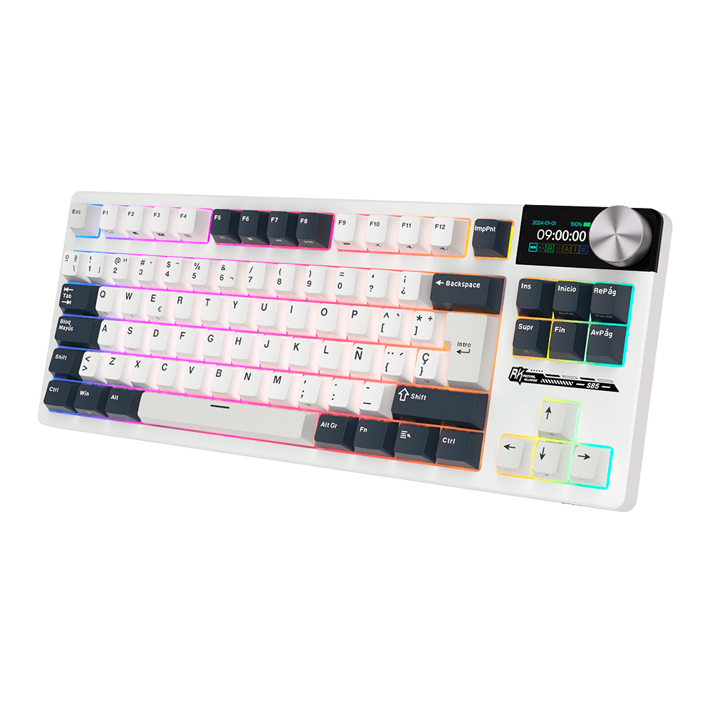 TECLADO MECANICO ROYAL KLUDGE RK-S85 INALAMBRICO 2.4 BT (SW-CLOUD)-WHITE NIGHT3