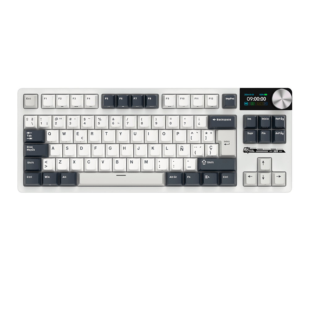 TECLADO MECANICO ROYAL KLUDGE RK-S85 INALAMBRICO 2.4 BT (SW-CLOUD)-WHITE NIGHT1