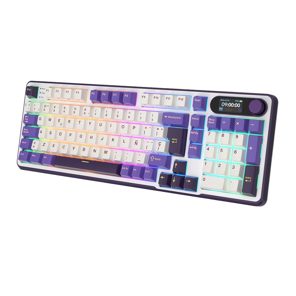 TECLADO MECANICO ROYAL KLUDGE RK-S98 INALAMBRICO 2.4 BT (SW-CHARTREUSE)-BLACKBERRY MOUSE2