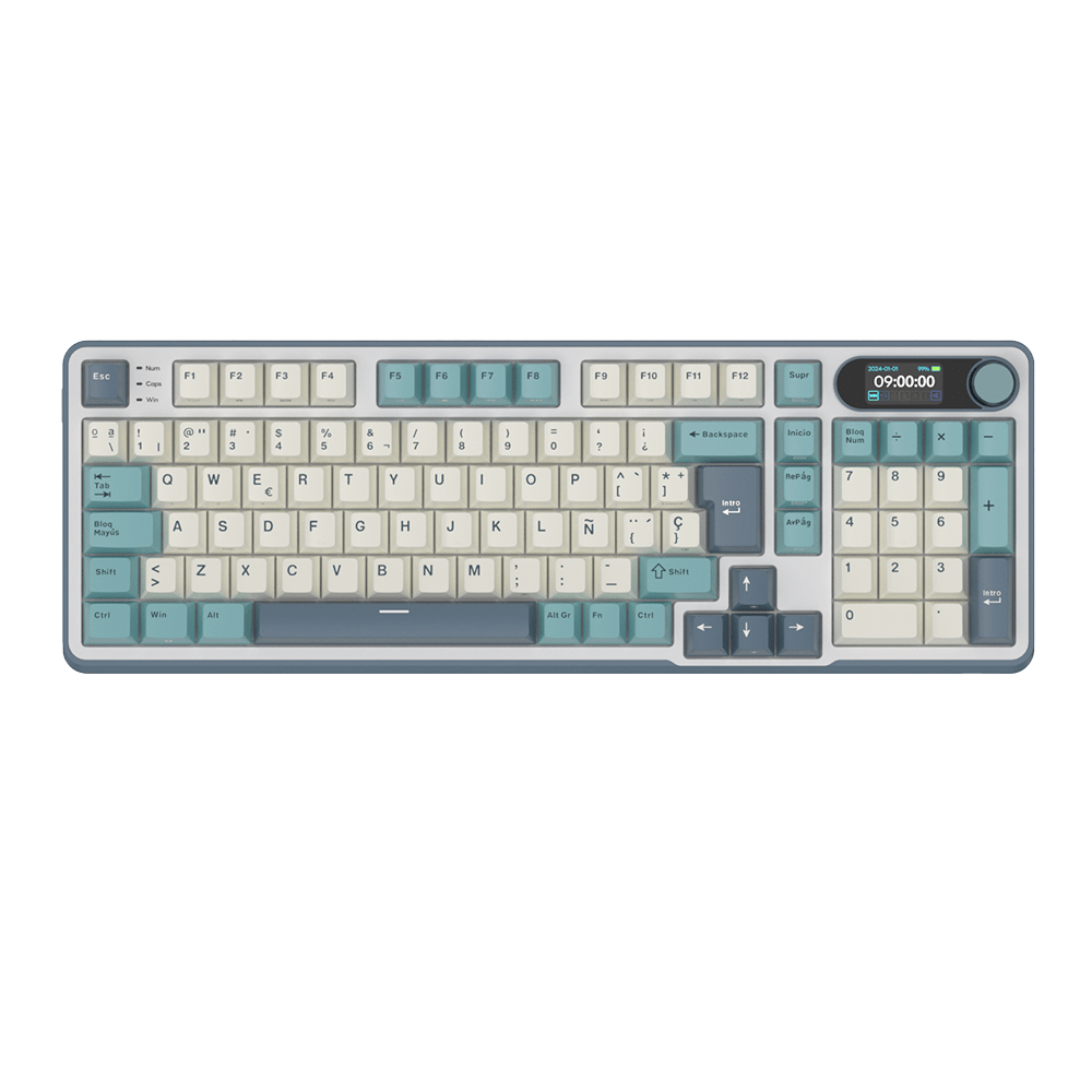 TECLADO MECANICO ROYAL KLUDGE RK-S98 INALAMBRICO 2.4 BT (SW-CHARTREUSE)-LIGHT CLOUD2