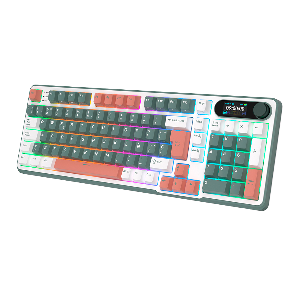 TECLADO MECANICO ROYAL KLUDGE RK-S98 INALAMBRICO 2.4 BT (SW-CREAMY)-CAMPING3