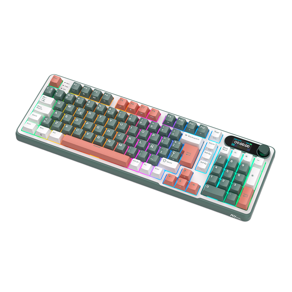 TECLADO MECANICO ROYAL KLUDGE RK-S98 INALAMBRICO 2.4 BT (SW-CREAMY)-CAMPING4