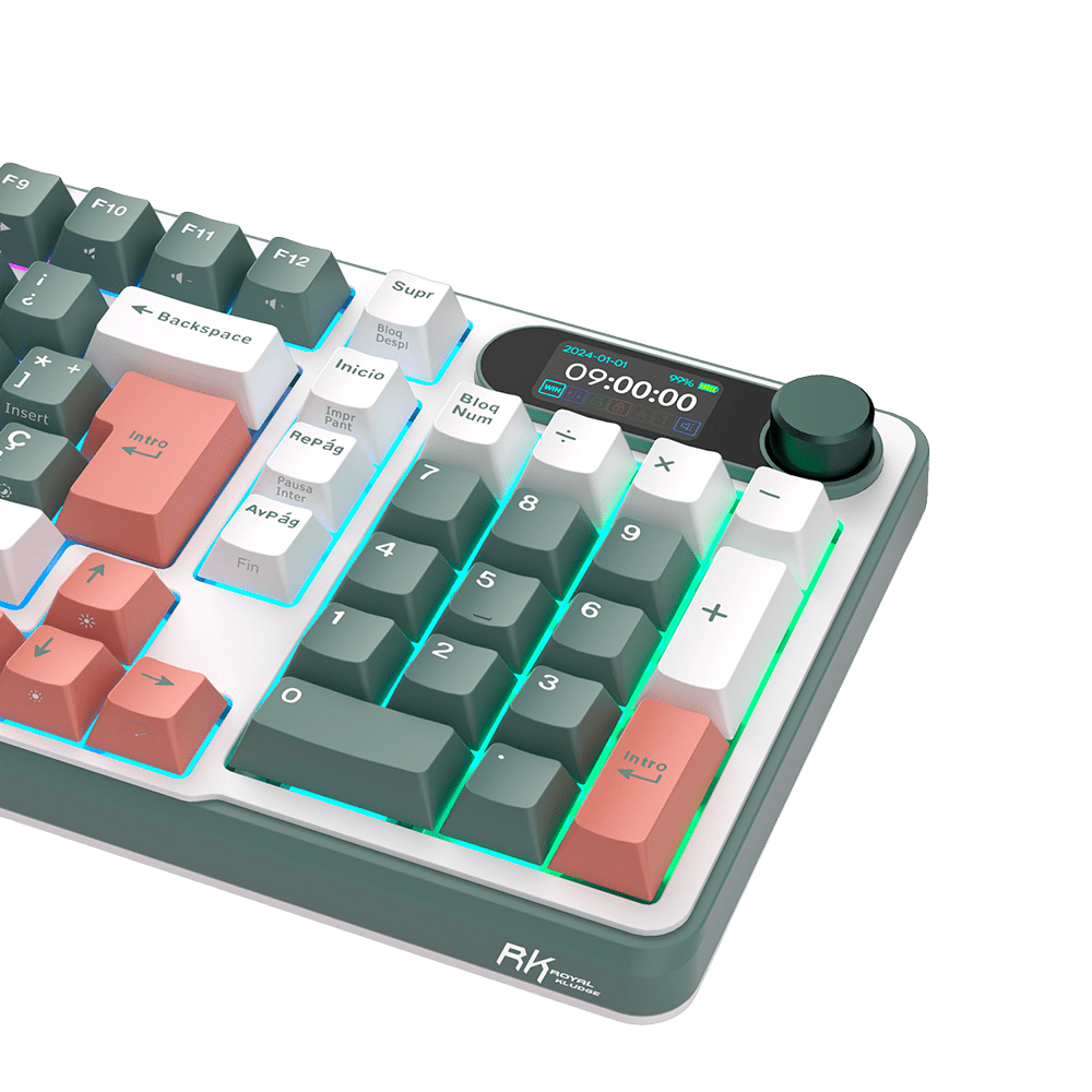 TECLADO MECANICO ROYAL KLUDGE RK-S98 INALAMBRICO 2.4 BT (SW-CREAMY)-CAMPING5