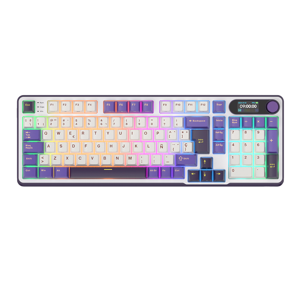 TECLADO MECANICO ROYAL KLUDGE RK-S98 INALAMBRICO 2.4 BT (SW-CHARTREUSE)-BLACKBERRY MOUSE 0
