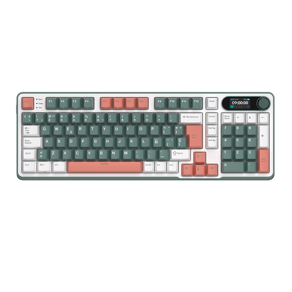 TECLADO MECANICO ROYAL KLUDGE RK-S98 INALAMBRICO 2.4 BT (SW-CREAMY)-CAMPING 0