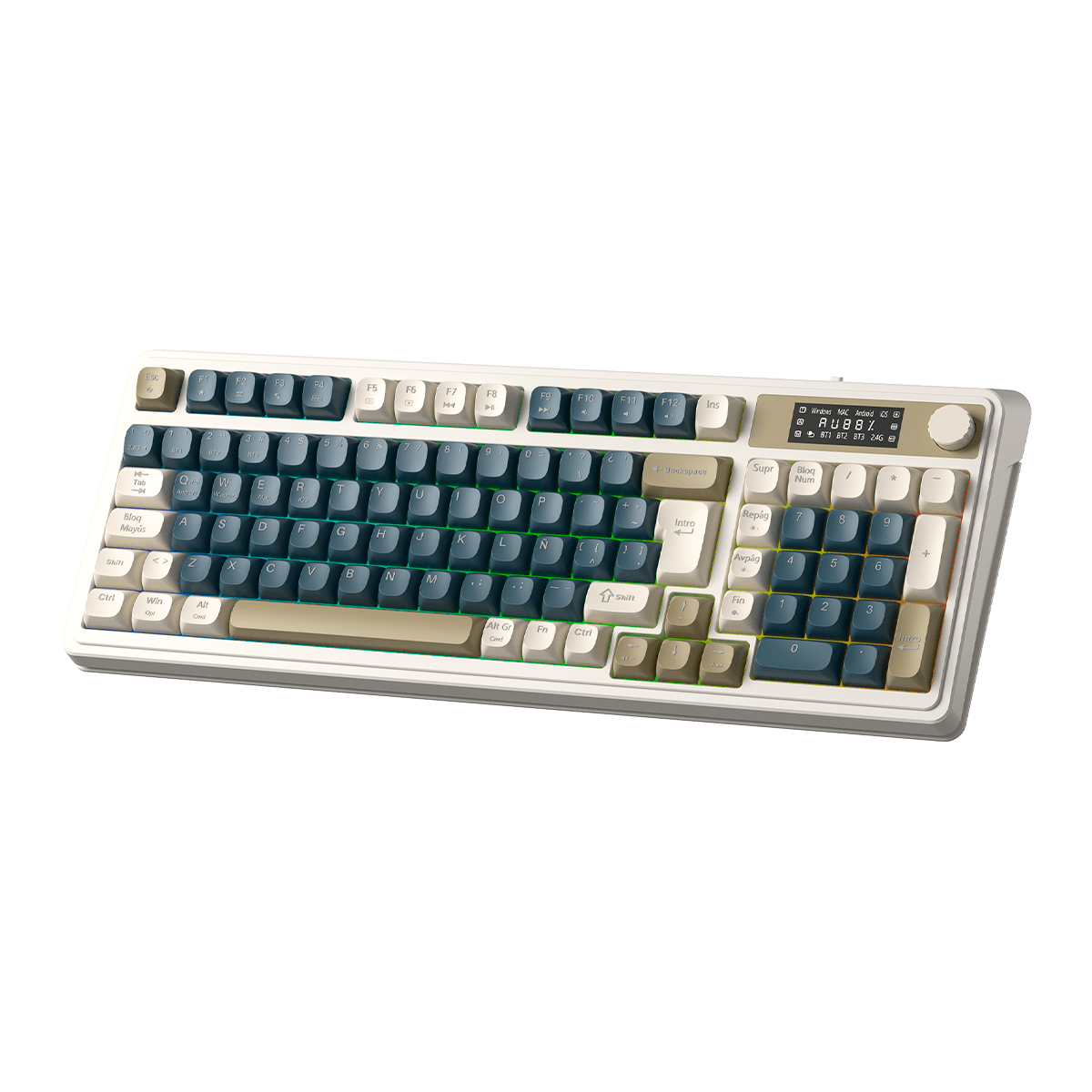 TECLADO DE MEMBRANA AULA S99 PRO RGB DONGLE 2.4 BT SP GREY3