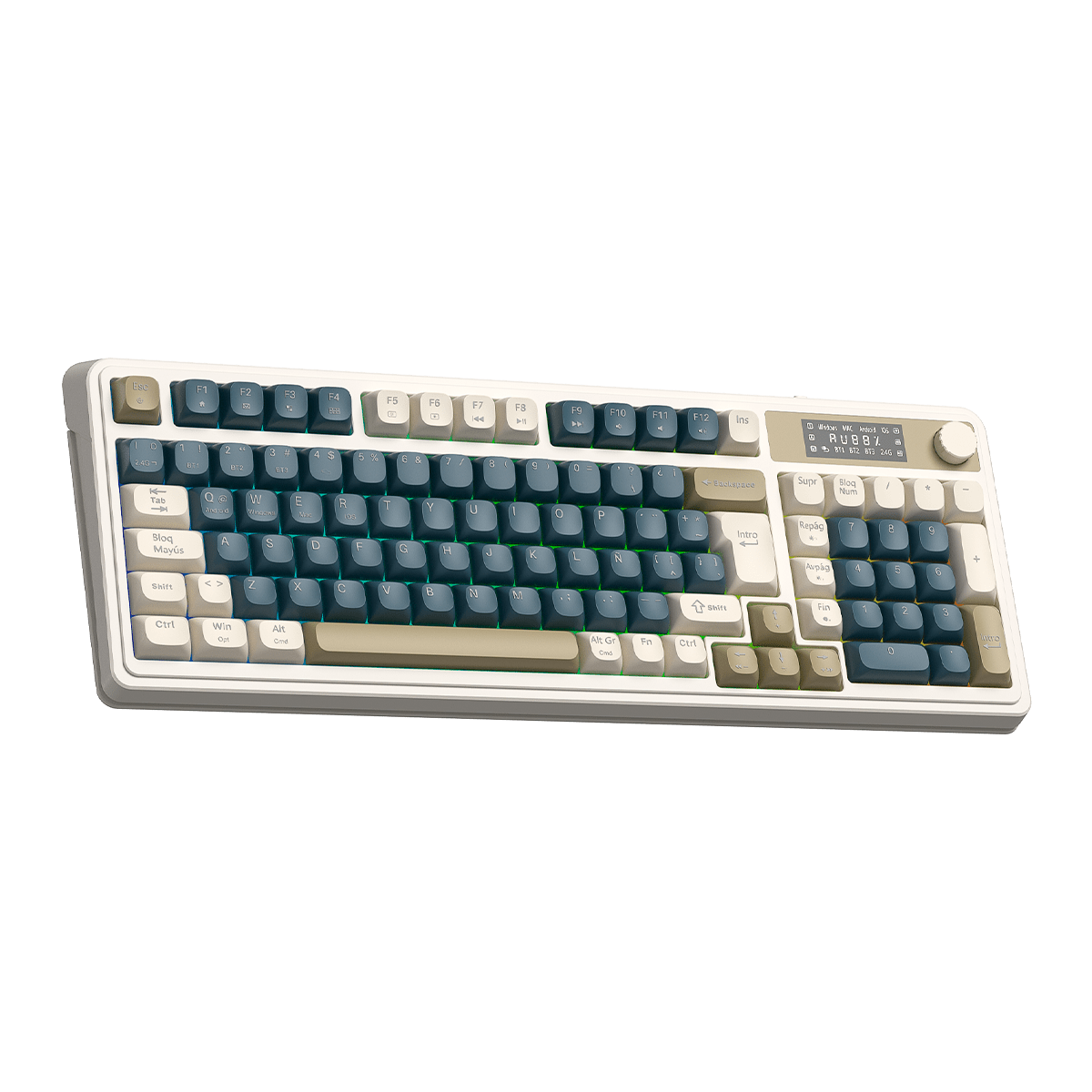 TECLADO DE MEMBRANA AULA S99 PRO RGB DONGLE 2.4 BT SP GREY2