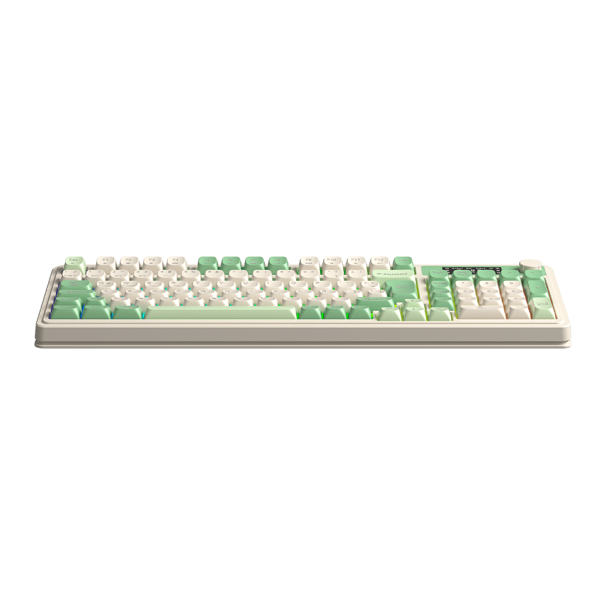 TECLADO DE MEMBRANA AULA S99 PRO RGB DONGLE 2.4 BT SP GREEN LIGHT CREAM4