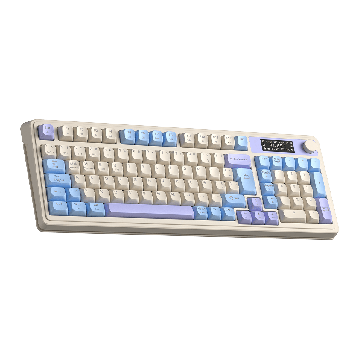 TECLADO DE MEMBRANA AULA S99 PRO RGB DONGLE 2.4 BT SP PURPLE2