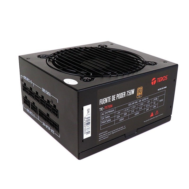 FUENTE DE PODER TEROS TE-7175 750W 80 PLUS GOLD FULL MODULAR 0