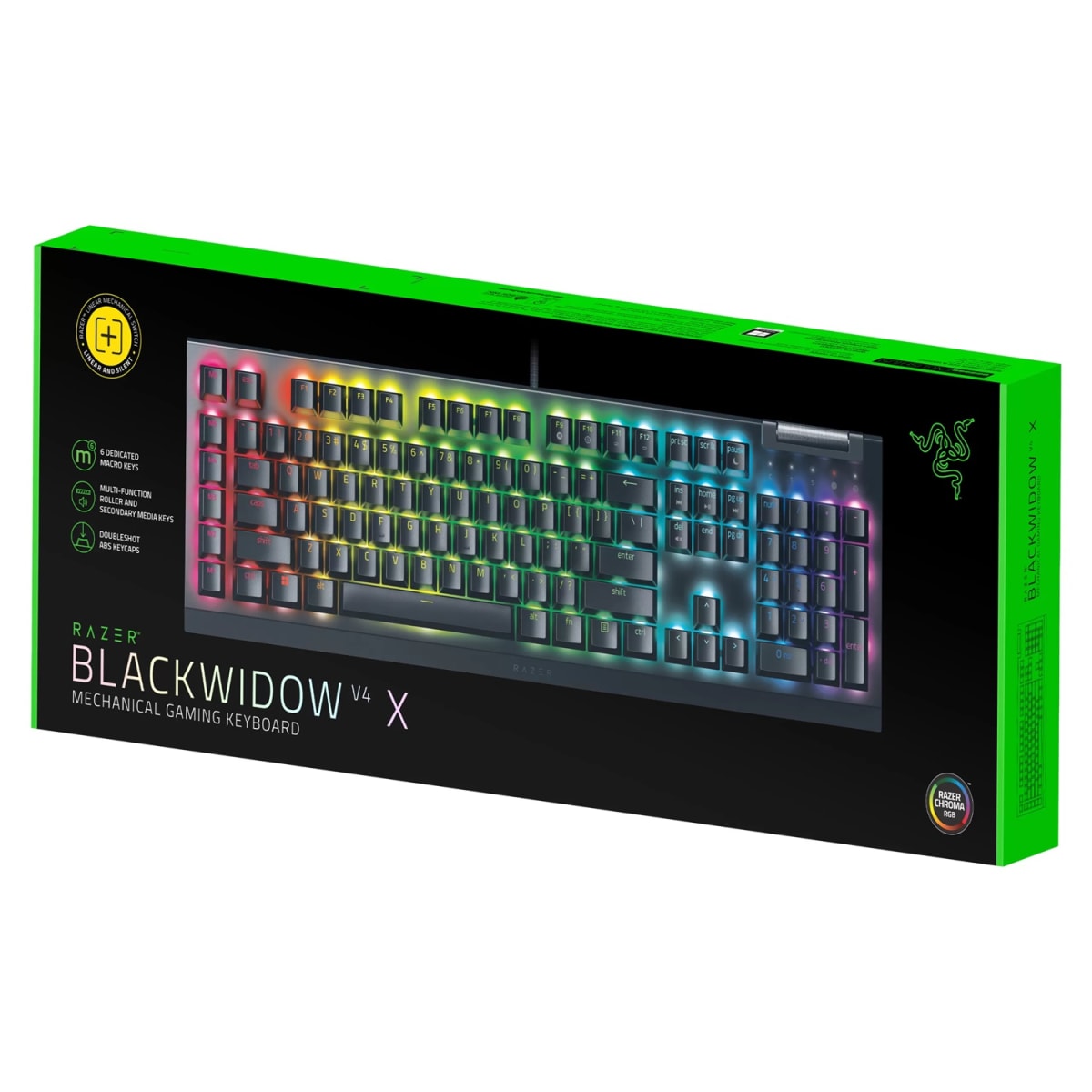 TECLADO MECANICO RAZER BLACKWIDOW V4 X CHROMA RGB (SW-VERDE) NEGRO 0