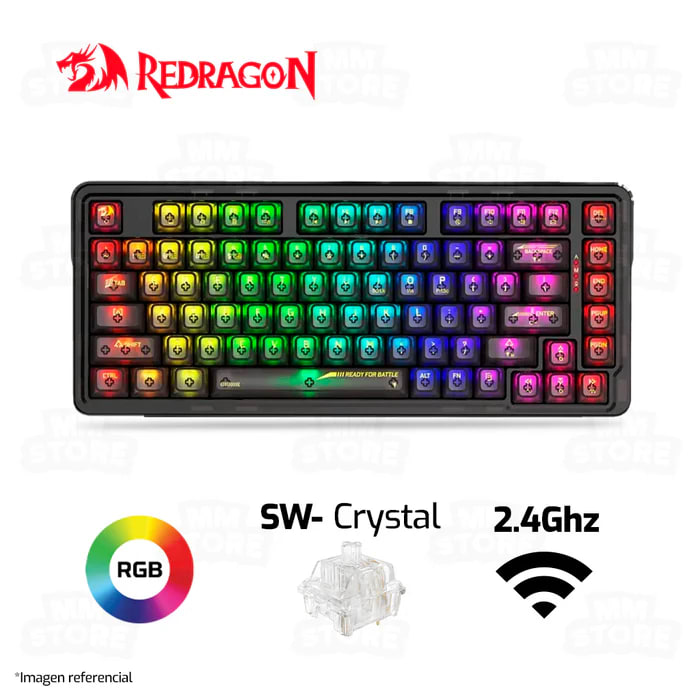 TECLADO MECANICO REDRAGON ELF PRO RGB INALAMBRICO BT (SW-CRYSTAL)5