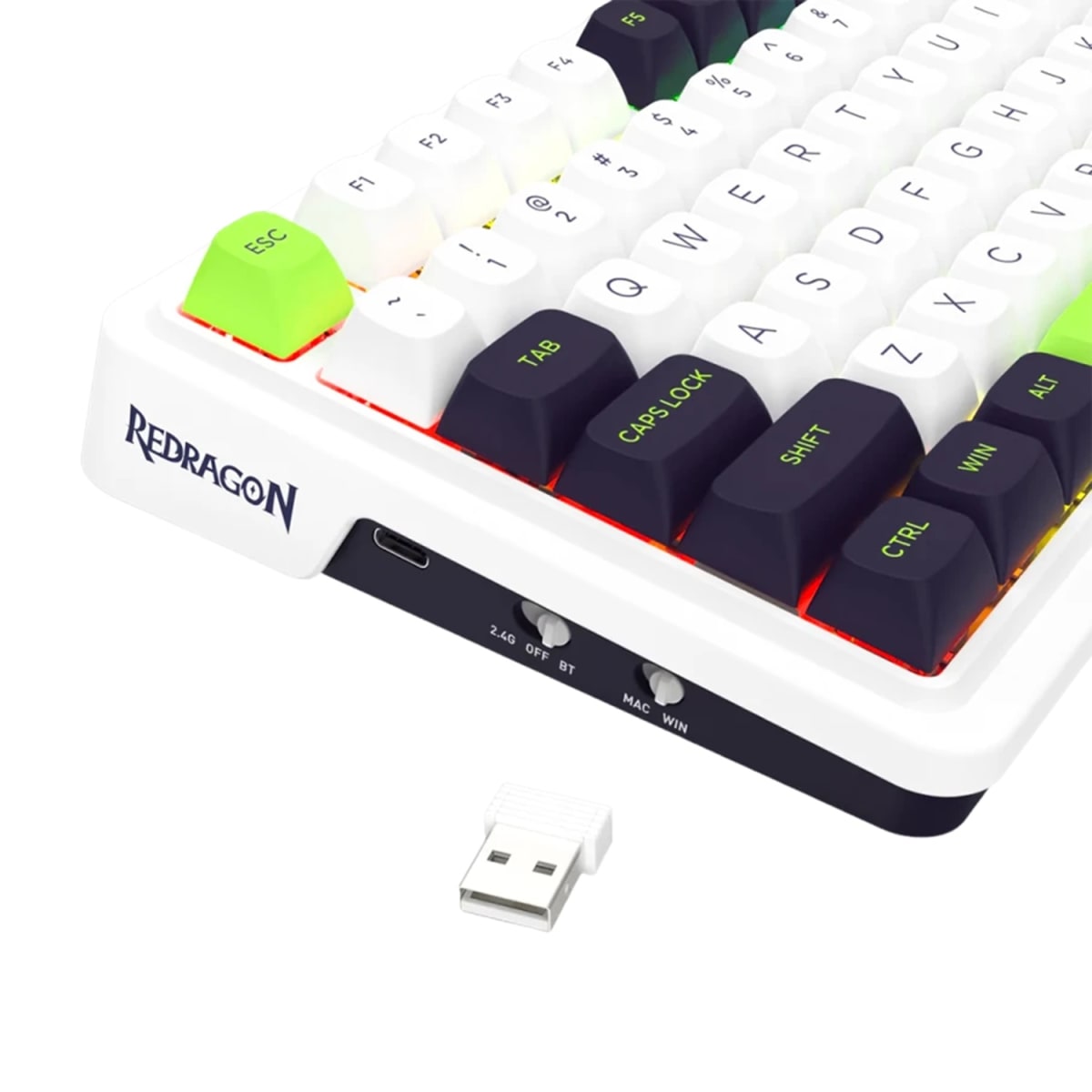 TECLADO MECANICO REDRAGON EISA K686WGB-RGB-MAX WIRELESS INGLES VERDE5