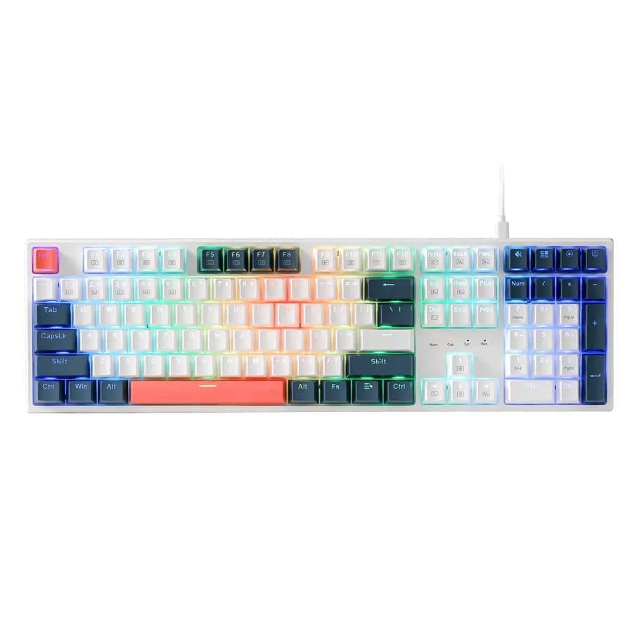 TECLADO REDRAGON TRUNDLE K668WBO-RGB INGLES BLANCO-NEGRO-ROJO 0